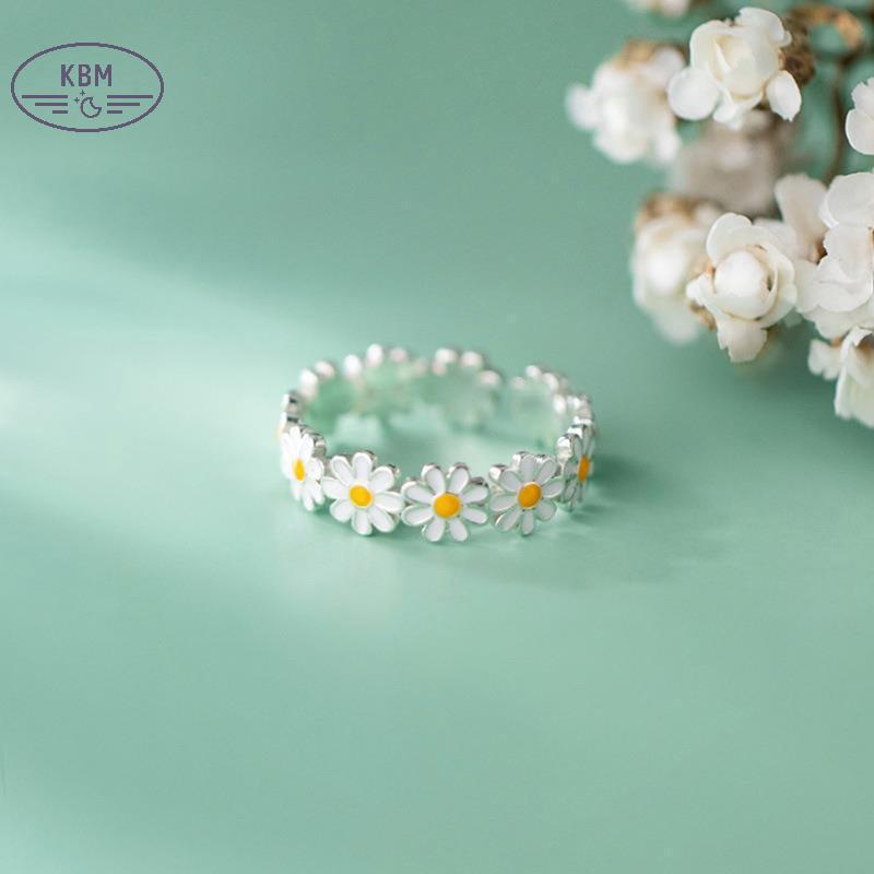 KBM Vintage Hoa Nhẫn Nữ Dễ Thương Hoa Nhẫn Có Thể Điều Chỉnh Mở Ngón Tay Nhẫn Cưới Đính Hôn Nhẫn Xu Hướng Nữ Trang Sức FSSG