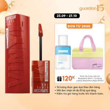 Son Kem Bóng Maybelline Super Stay Vinyl Ink #61 Risky Gạch Đun 4.2ml