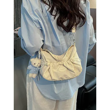 Women's Elegant Canvas Crossbody Bag – Mini, for School