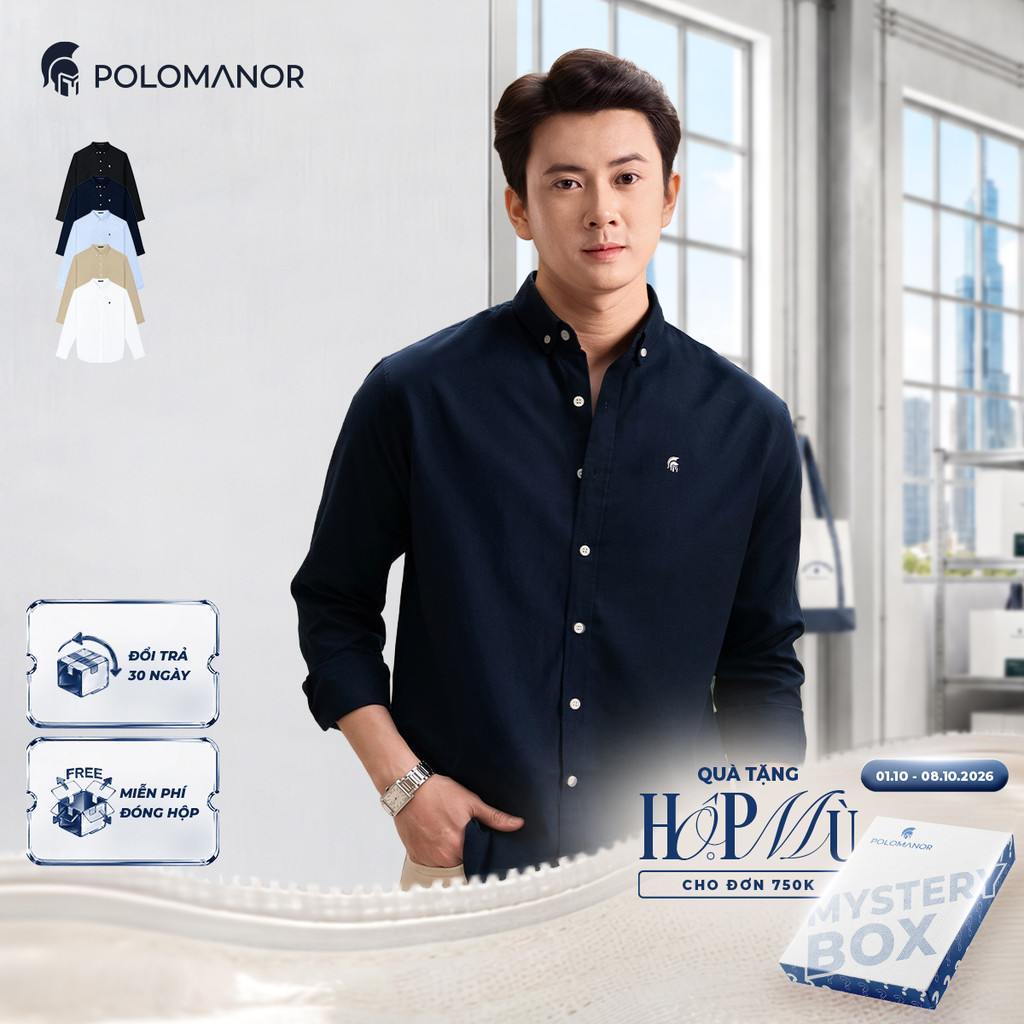 [BEST SELLER] Áo sơ mi nam tay dài OXFORD PREMIUM, BST SMART CASUAL, Cao Cấp, Thanh Lịch - POLOMANOR