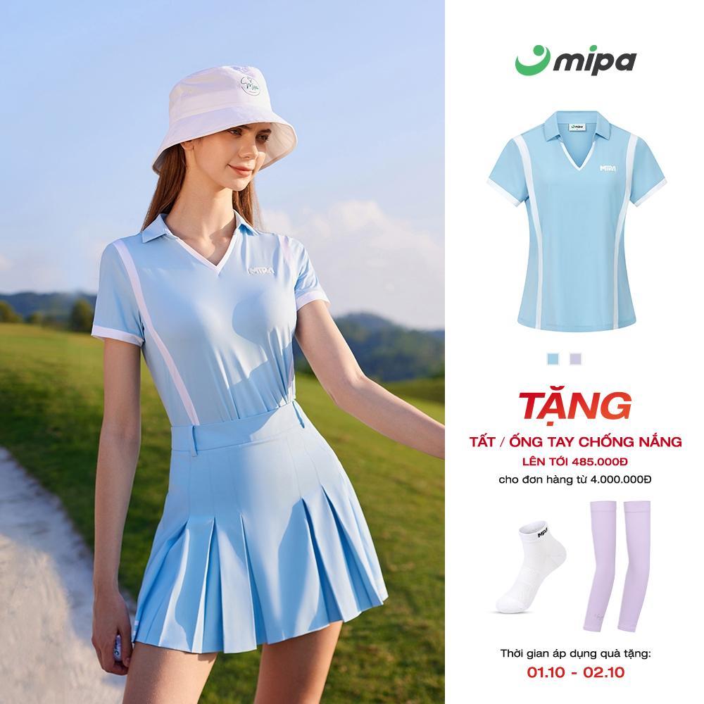 Áo phông nữ T-shirt cổ đức ngắn tay thiết kế hiện đại MIPA thời trang Golf Pickleball Tennis thoáng khí Salina Top