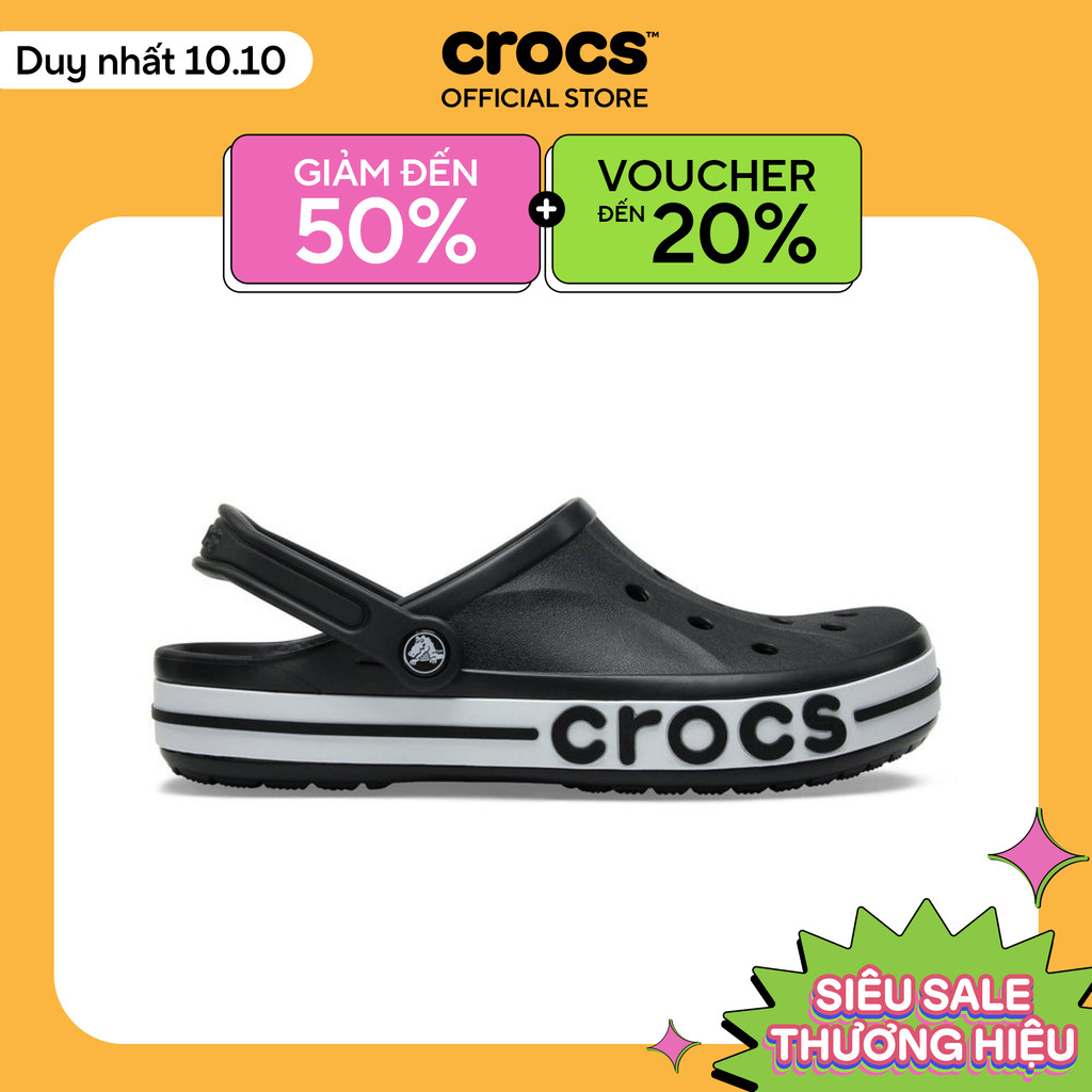 Giày Clog Unisex Crocs Bayaband - Black/White - 205089-066