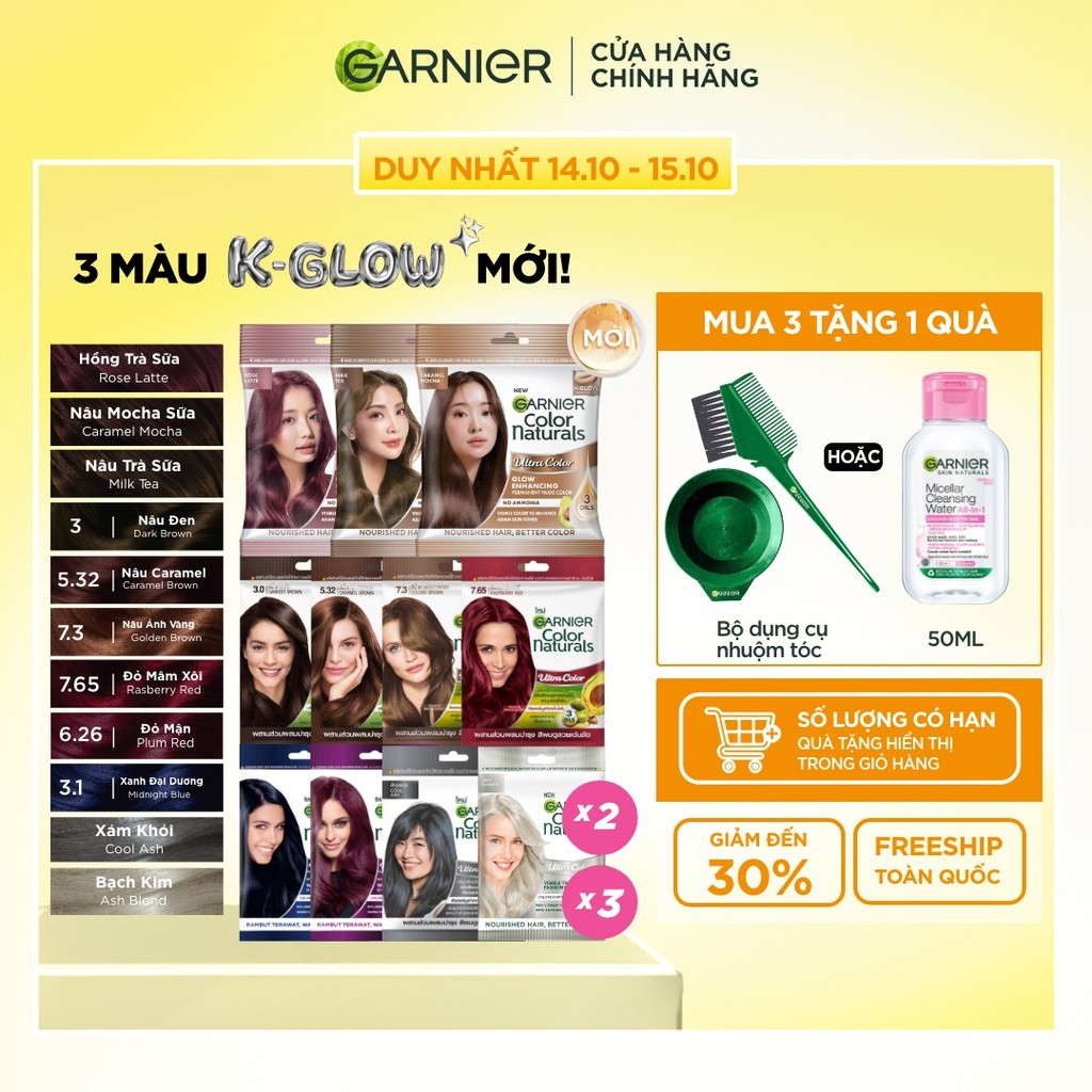 [HÀNG VỀ] Kem Nhuộm Tóc Tại Nhà Màu Thời Trang - Garnier Color Naturals Ultra Colors - 8 Màu Nhuộm Thời Trang