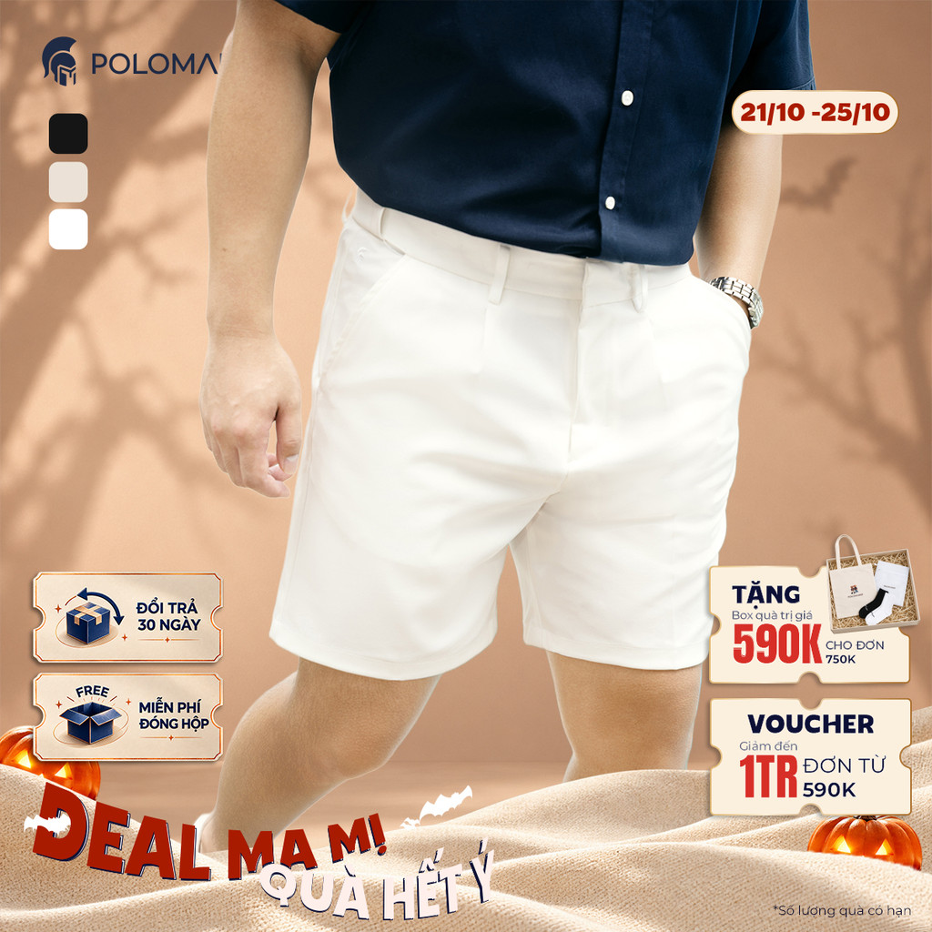 [NEW COLOR] Quần short nam tây âu SMART FIT SHORT, BST MEN's JOURNEY, Cao Cấp, Thanh Lịch - POLOMANOR