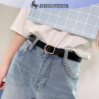 Thắt lưng da PU mỏng dành cho nữ có khóa kim loại