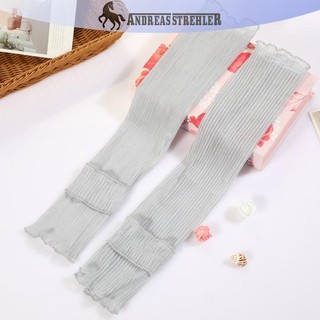 Onetimingfine Chụp Ảnh Bầu Không Khí Lưới Sợi Hoa Bên Ren Băng Tay Hàng Ngày Mặc Quần Áo Trang Trí Cánh Tay Nữ Chống Nắng Uv Mitten VN