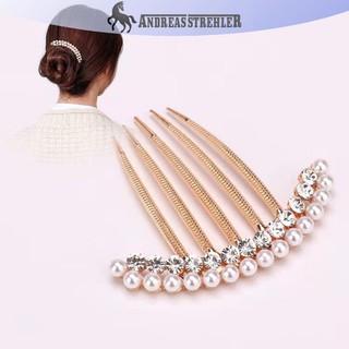 Onetimingfine 5 Răng Tóc Bên Lược Ngọc Trai Pha Lê Kẹp Tóc Lược Cưới Cô Dâu Kim Cương Giả Ngọc Trai Pha Lê Lược Tóc Móng Vuốt Kẹp Tóc Đồ Trang Trí Tóc Phụ Kiện VN