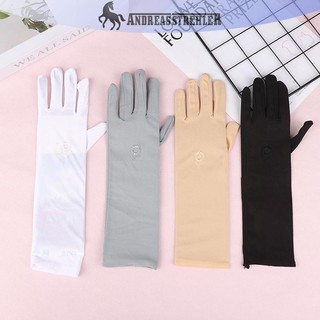 Onetimingfine 1 Cặp Găng Tay Lái Xe Co Giãn Nữ Chống Tia UV Giữa Dài Găng Tay Thoáng Khí Cho Mùa Xuân Mùa Hè Găng Tay Mỏng VN