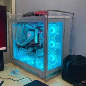 SANCHENG3CBY13 Bảng điều khiển máy tính để bàn PVC trong suốt Chống bụi Vỏ trò chơi Khung gầm chống bụi