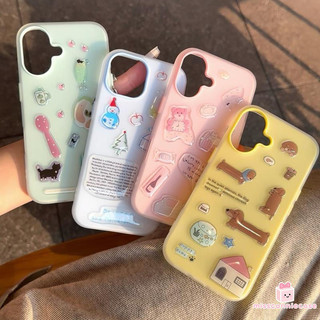 Ốp Lưng Cho Iphone 11 13 17 16 15 14 12 Pro Max Air X XR XS MAX 14 7 16 15 8 Plus Retro Dễ Thương Dachshund Gấu Mèo Con DIY Jelly Sticker Màu Kẹo Mới 2 Trong 1 Bìa Mềm