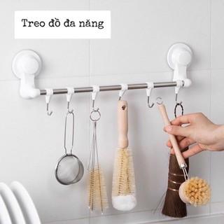 [ Hàng hot - siêu đẹp ] Thanh dán tường có 6 móc treo đồ - đa năng, siêu chắc