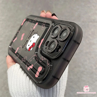 Ốp lưng tương thích cho IPhone 13 12 17 15 14 11 Pro Max Air 7Plus XR XS X Max 8 15 14 7 Plus SE Phim hoạt hình sáng tạo Hello Kitty Vỏ mềm dày trong suốt