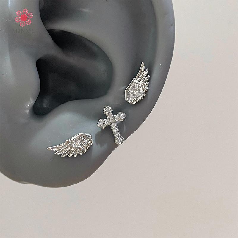 MJnmc Vintage Cặp Đôi Sáng Tạo Thiên Thần Bông Tai Nữ Punk Đinh Trang Sức Sinh Nhật Quà Tặng Mới
