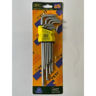 Bộ lục giác Zety tiêu chuẩn đầu bi, đầu bông 9 món thép Chrome Vanadium siêu cứng vặn sửa chữa hàng ngày