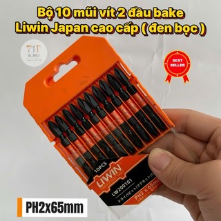 Bộ 10 mũi bắn vít Liwin Japan PH2 dài 65mm siêu cứng 2 đầu bake hàng tốt