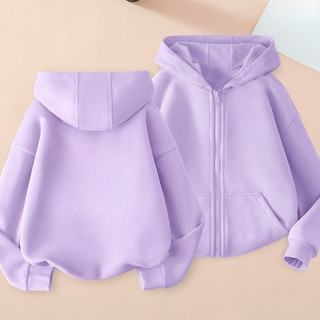 Áo Hoodie có khóa kéo trống cho trẻ em Áo khoác màu trơn màu đen trắng mềm mại thoải mái Áo khoác ngoài thông thường