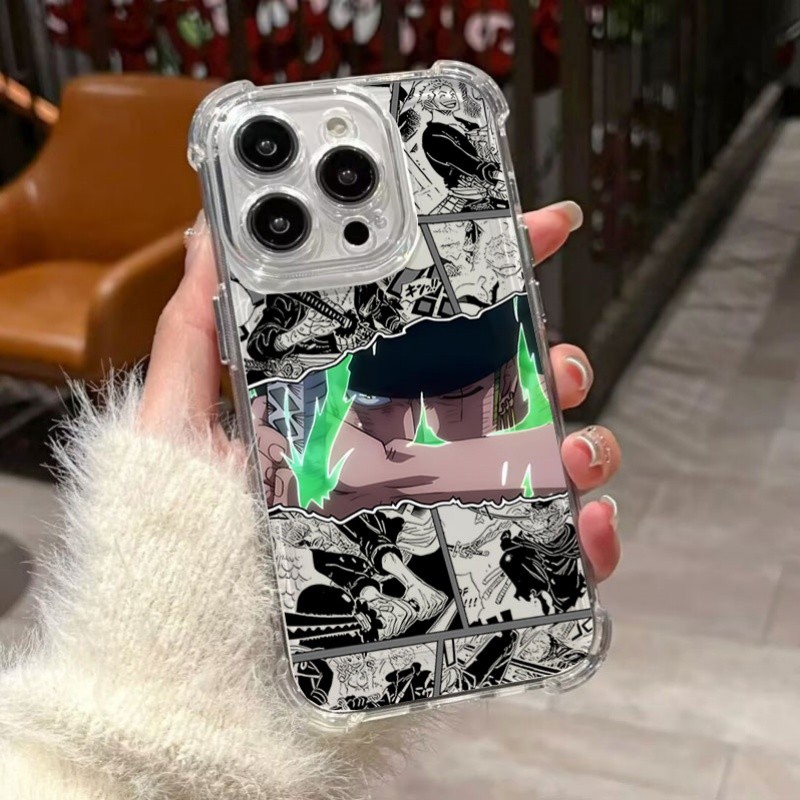 Ốp Lưng One Piece Luffy ZoroPhone Cho Redmi Note 14 13 12 Pro Plus 12S 11S 12 11 Pro 4G 5G 12 12C 13 13C 14C 5 A3 Vỏ Mềm Trong Suốt Túi Khí Hoạt Hình Vỏ Bảo Vệ Camera Chống Sốc
