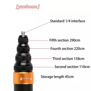 3M Sợi Carbon Vô Hình Phiên Bản Mở Rộng Selfie Sti Cực Nối Dài Có Thể Điều Chỉnh Cho Máy Ảnh Toàn Cảnh Insta360 Camera Hành Động
