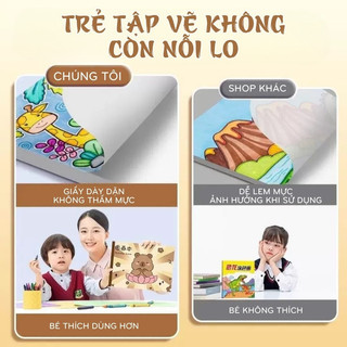 Vở vẽ A4 8 quyển giấy dày không nhòe mực cho bé tô màu vẽ tranh sáng tạo an toàn chất lượng hot