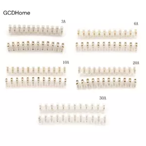 GCDHome 2 Chiếc Vít Thiết Bị Đầu Cuối Rào Chắn Kết Nối Dây Điện 12 Vị Trí 10A / 20A / 30A / 3A / 6A Rào Chắn Thiết Bị Đầu Cuối Dải Áo HOT