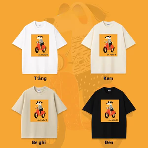 （Giao hàng 24h）Angela Áo Thun Unisex Hình Chó Đạp Xe Form Regular | Áo Phông Nam Nữ Bé Trai Bé Gái | Cotton Mềm Mát#6
