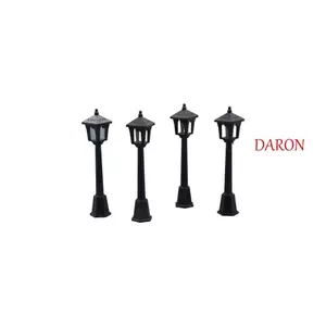 DARON 4 Đèn Đường Thu Nhỏ, Đèn Bài DIY Nhà Búp Bê Thu Nhỏ Đèn Phố, Mô Hình Đèn Đường Mini Nhựa Sáng Tạo Nhà Búp Bê Thu Nhỏ Đèn Phố DIY Trang Trí Nhà Cửa