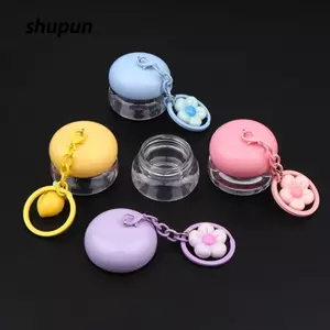 Lon dưỡng môi SHUPUN, có mặt dây chuyền móc khóa Lọ môi Mini, Lọ nhựa rỗng dung tích 5g di động Du lịch