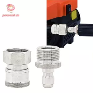Máy làm sạch PWSEND Đầu nối nhanh, Bộ chuyển đổi máy rửa áp suất thiết kế chống rò rỉ bằng thép không gỉ, Bộ máy giặt nam nữ định mức áp suất cao 22x1,5mm Đầu nối nhanh
