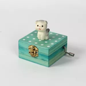 Bằng Gỗ Tay Quay Hoạt Hình Mèo Con Chó Con Hộp Nhạc Hộp Sáng Tạo Bé Trai Bé Gái Trẻ Em Sinh Nhật Quà Tặng Giáng Sinh 26.3.22