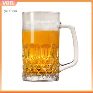 Thai| Cốc bia treo tường dày 500ml, Kính chịu lực bền, Dễ dàng làm sạch & Máy rửa chén an toàn cho các bữa tiệc