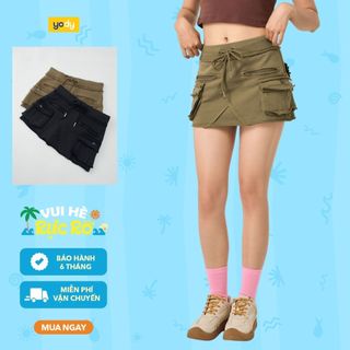 [SALE OFF] Chân váy túi hộp xỏa viền Yoguu YODY vải nỉ form mềm mại, thoáng mát WYSK25S017
