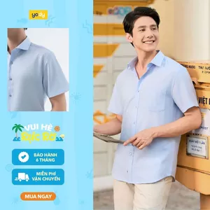 Áo sơ mi nam YODY mềm mại, thấm hút nhanh, hạn chế nhăn nhàu dáng slim fit SCM7047 MOSS25F001