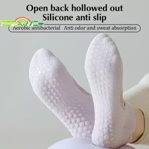 90% Cotton Yoga Sos Cotton Silicon Chống Trượt Thể Dục Trong Nhà Pu Lati Sos Nữ Không Xương Ba Rò Rỉ Thể Thao Sos [MỚI]