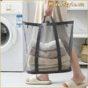 Giỏ đựng quần áo bẩn, đồ chơi trẻ em dung tích lớn có thể gập lại, giỏ lưới chất lượng, giỏ đựng đồ lặt vặt treo cho Hone