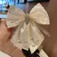 Kẹp Tóc Mới Vải Satin Trang Trí Nơ Kim Cương Giả Kích Thước Lớn Kẹp Tóc Phụ Kiện Dành Cho Nữ Bé Gái [Mina]