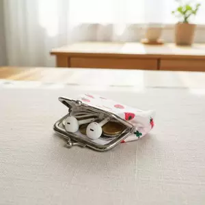 HFSHY Kiss Lo Hoa Văn Trái Cây Ví Đựng Tiền Xu Dâu Anh Đào In Mini Ly Hợp Cho Tiền Xu Thẻ Tiền Mặt Lưu Trữ Di Động VN