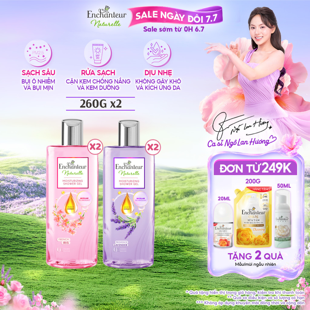 Combo 2 Sữa tắm dưỡng da thiên nhiên Enchanteur Naturelle ( 260g x 2 )
