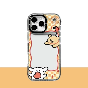 Ốp Điện Thoại Mềm Kẻ Sọc Border Puppy Cho iPhone 15 14 13 12 11 16 Plus 17 Pro Max Vỏ Bảo Vệ Chống Sốc