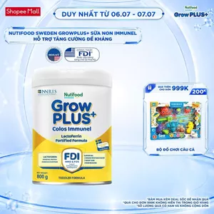 Sữa Bột Nutifood Sweden GrowPLUS+ Sữa Non Immunel từ lon 800 g (Bao bì tuỳ lô hàng)