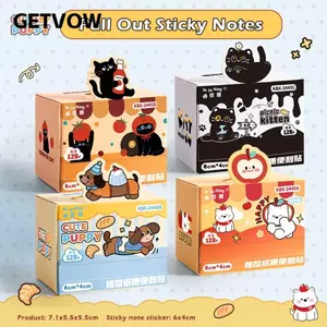 Giấy ghi chú đánh dấu GETVOW, Giấy ghi chú chú chú chó con / mèo con, Nhãn dán ghi nhớ đầy đủ chất lượng cao dành cho học sinh
