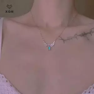 Mặt dây chuyền cánh cổ tích thiên thần thời trang Dây chuyền Nelace Sáng xương đòn Choker Zircon Nelace Trang sức dự tiệc thời trang cho bé gái đám cưới ngọt ngào [Mina]