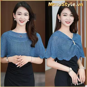 Khăn choàng dệt kim MONOSTYLE, Khăn choàng vải tuyn ngắn nhiều màu, Áo choàng thoáng khí Quần áo chống nắng cho nữ
