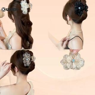 KUZHEN 1 Chiếc Kim Cương Giả Lưới Hoa Tóc Kẹp Cá Mập Thời Trang Hàn Quốc Cho Nữ Chống Trơn Trượt Chắc Chắn Giữ Cho Các Bữa Tiệc HOT