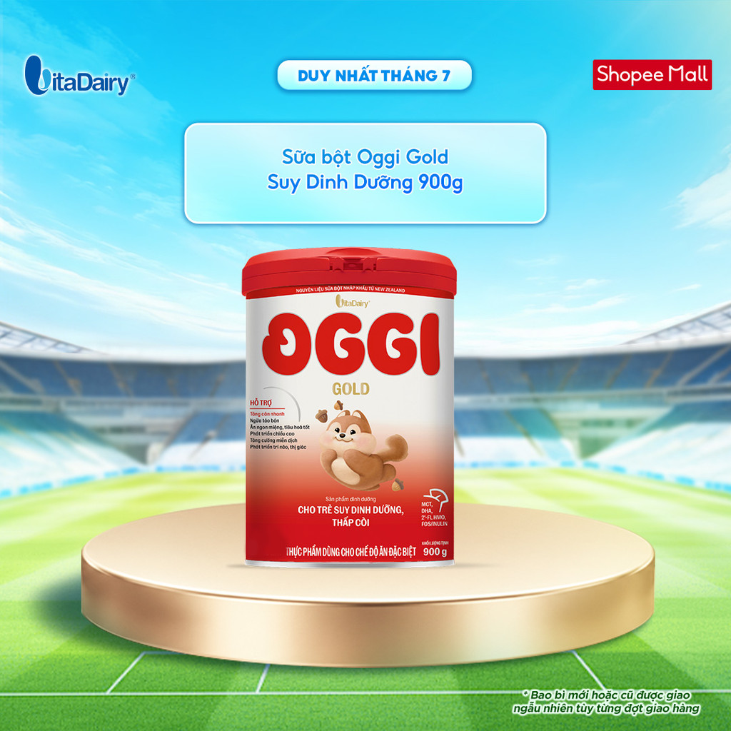 Sữa bột Oggi Gold giúp bé suy dinh dưỡng, thấp còi - Hỗ trợ tăng cân nhanh, tiêu hoá tốt, ngừa táo bón - Lon 900g