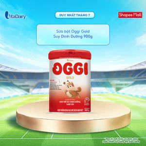 Sữa bột Oggi Gold giúp bé suy dinh dưỡng, thấp còi - Hỗ trợ tăng cân nhanh, tiêu hoá tốt, ngừa táo bón - Lon 900g