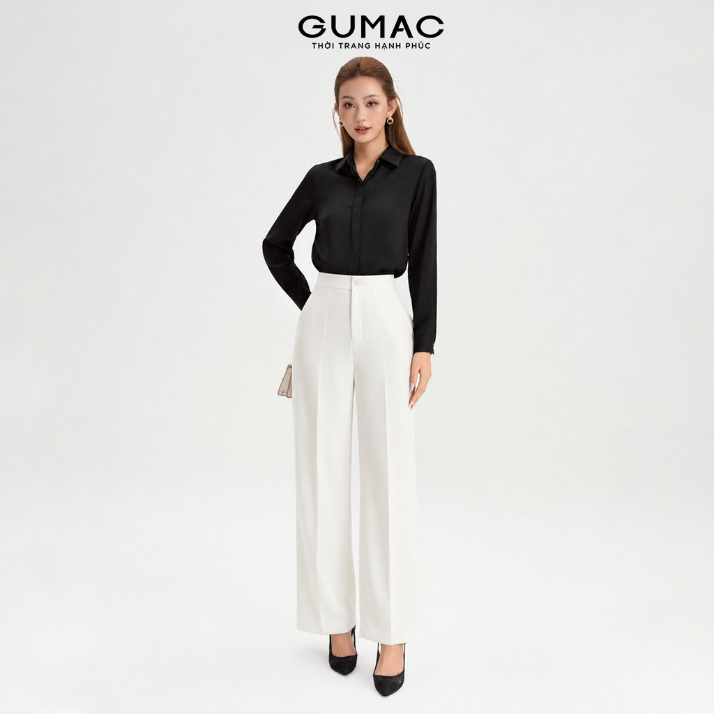 Quần Tây Nữ Ống Suông GUMAC Cơ Bản Chất Liệu Cotton Silk Mềm Mịn Tôn Dáng Thanh Lịch QF08032