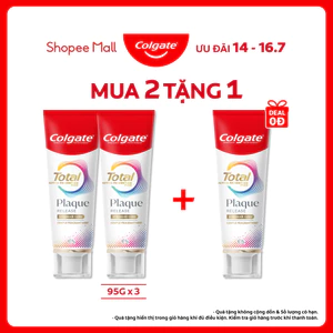 Bộ 2 Kem đánh răng Colgate Total Plaque Release 95g/tuýp giúp khỏe nướu, ngăn mảng bám hiệu quả gấp 3 lần