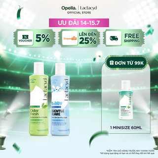 Bộ Dung Dịch Vệ Sinh Phụ nữ Lactacyd Odor Fresh Ngăn Mùi 24H 250ml + Sữa Tắm Gội Trẻ em Lactacyd Baby Gentle Care 250ml
