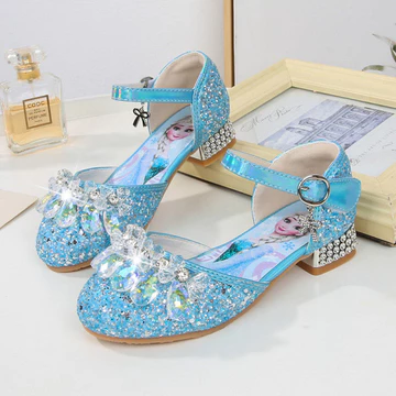 | women's sandals | sandals for girls ✦Giày Sandal Trẻ Em Mùa Xuân 2026 Phong Cách Mới Phiên Bản Hàn Quốc Công Chúa Elsa Cao Gót Pha Lê Dây Đeo Bằng Velcro Giày Bé Gái☼