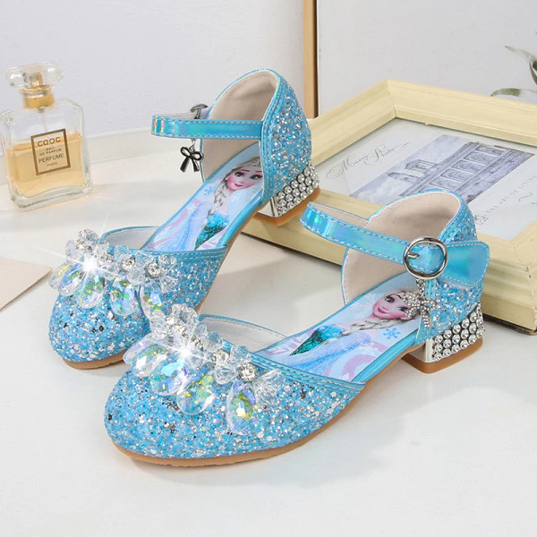 | women's sandals | sandals for girls ✦Giày Sandal Trẻ Em Mùa Xuân 2026 Phong Cách Mới Phiên Bản Hàn Quốc Công Chúa Elsa Cao Gót Pha Lê Dây Đeo Bằng Velcro Giày Bé Gái☼